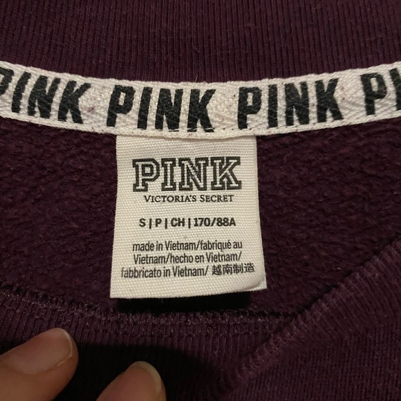 PINK Victoria's Secret Maroon Sweatshirt with Rhinestones - Picture 4 of 5